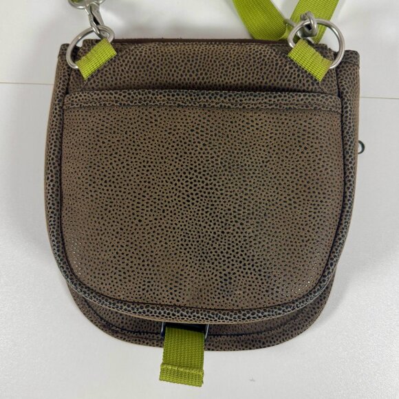 Haiku Crossbody Purse Vegan Pebble Leather Green Strap Floral - Picture 8 of 9